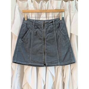 Gray Corduroy Zipper Hi-Rise A-Line Skirt by American Eagle Size 2